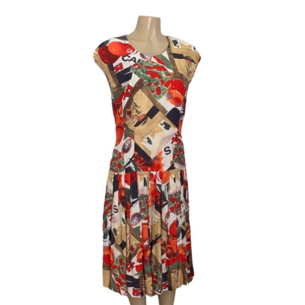 William Morris Vibrant Cherry Print Midi Dress